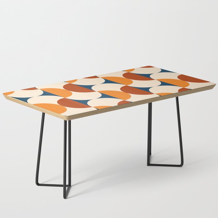 60s 70s Mid-Century Abstract Geometric Beans Pattern Coffee Table