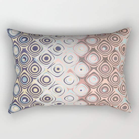 Round Retro Rings Rectangular Pillow