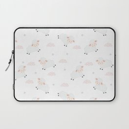 Cute Sheeps on Clouds with Stars Laptop Sleeve