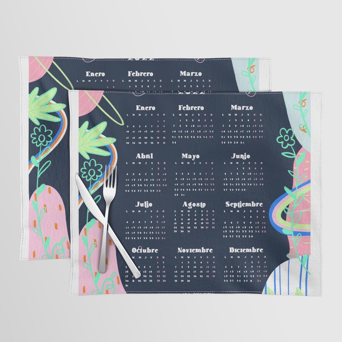 2022 Calendar funky vibe Placemat