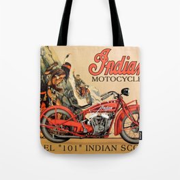 Classic Indian Roadmaster Biker Motorcycle Vintage Advertisement Poster Tote Bag