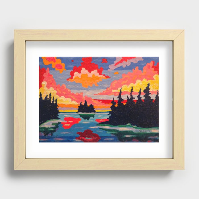 Northern Sunset Surreal Recessed Framed Print