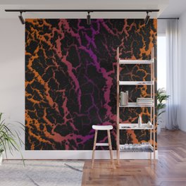 Cracked Space Lava - Orange/Purple Wall Mural