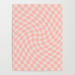 Check VII - Pink Twist — Checkerboard Print Poster