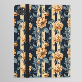 Orange bouquet pattern with flowers and stripes iPad Folio Case