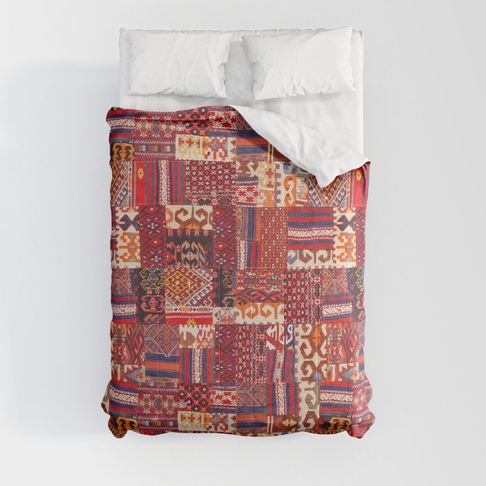N195 - Berber Traditional Oriental Bohemian Moroccan Collage Style Comforter