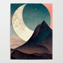 Mountain Over Desert Mountains Abstract Poster