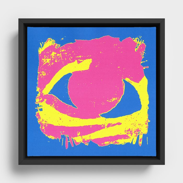 Eye of Beowulf (Pink, Blue & Yellow) Framed Canvas