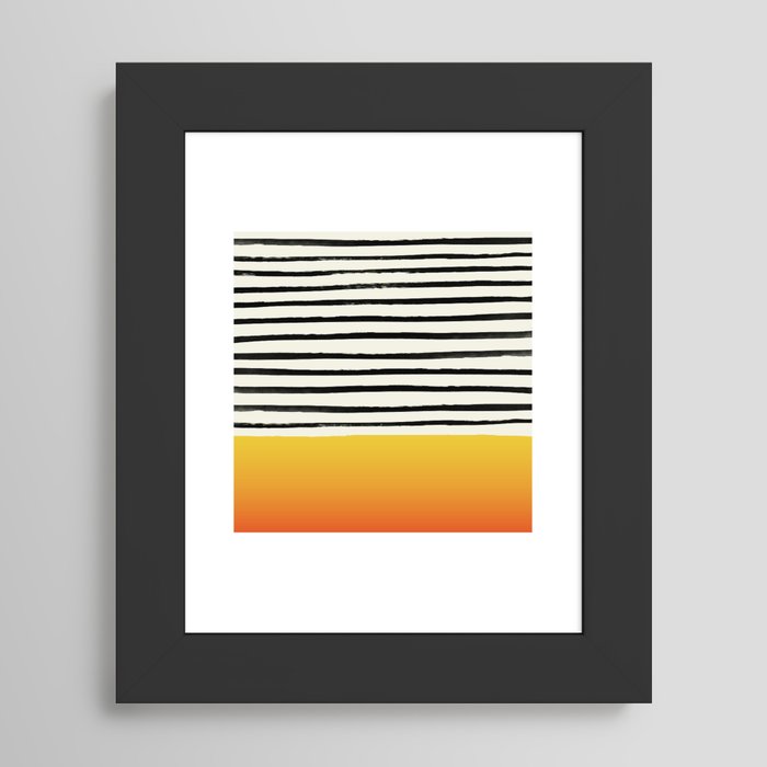 Sunset x Stripes Framed Art Print by Leah Flores | Society6