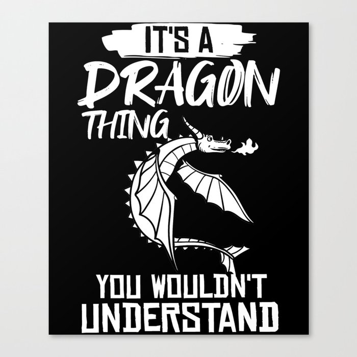 Dragon Head Funny Cute Fantasy Creature Canvas Print