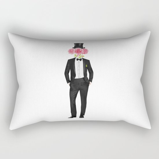 Gentleman with flowers Rectangular Pillow