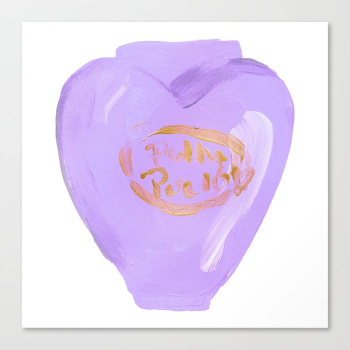 Pastel Purple Heart Toy Compact from the 90s Canvas Print