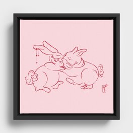 Bunny love Framed Canvas