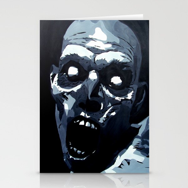 Hungry Zombie- Abstract Zombie Painting Stationery Cards