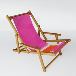 Abstract in Hot Pink and Orange Sling Chair