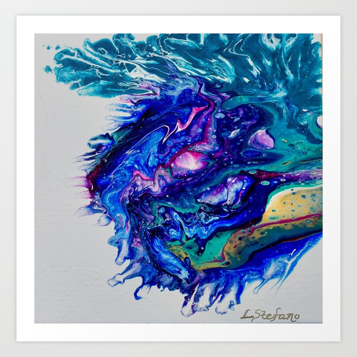 Cosmic Blue Thistle Art Print By Lauriestefanocreative Society6