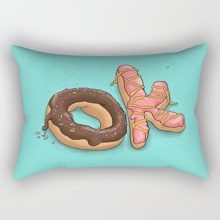 OK Doughnuts Rectangular Pillow