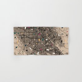 San Jose USA City Map - Terrazzo Collage Hand & Bath Towel