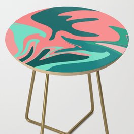 Tropical Liquid Swirls Side Table