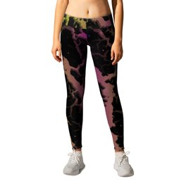 Cracked Space Lava - Lime/Purple Leggings