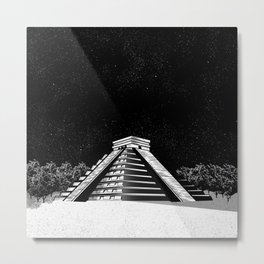 Chichen Itza pyramid Metal Print | History, Pyramids, Mexican, Digital, Black, Tourist, Tourism, Mayan, Mexico, Drawing 