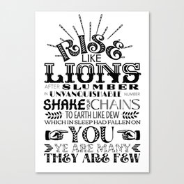 "Rise Like Lions" Shelley Quote Canvas Print