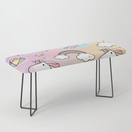 Pastel Unicorns Bench