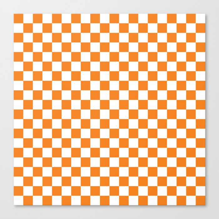 Orange Checkerboard Pattern Canvas Print