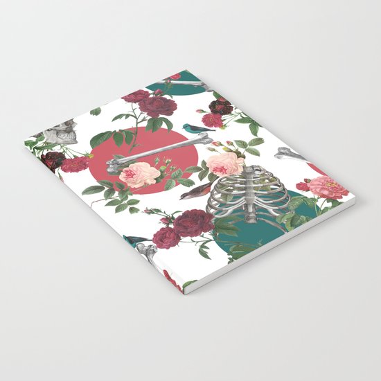 Skull Rose and Polka Dot Notebook