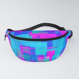 pink blue and green square abstract background Fanny Pack