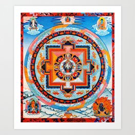 Tibetan Buddhist Blue Sky Mandala Art Print