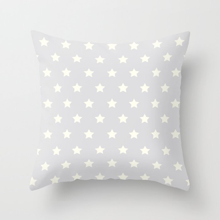Gray Star Pattern Throw Pillow