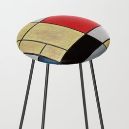 Piet Mondrian (Dutch, 1872-1944) - Title: Composition I - Date: 1920 - Style: De Stijl (Neoplasticism) - Genre: Abstract, Geometric Abstraction - Medium: Oil on canvas - Digitally Enhanced Version (2000 dpi) - Counter Stool