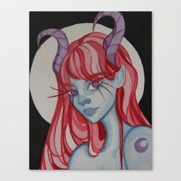 demon portrait painting color Canvas Print