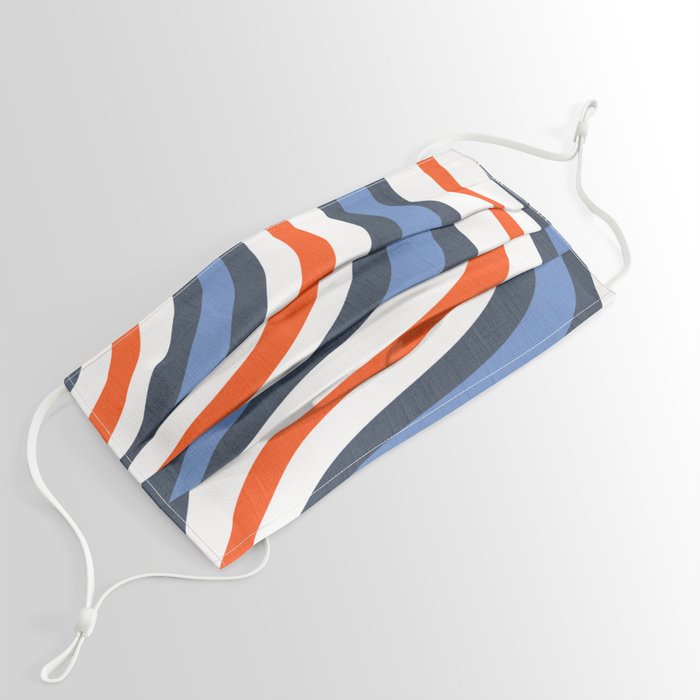 Red, White and Blue Skater Stripe Retro Modern Abstract Independence Day Fourth Of July Street Style Face Mask