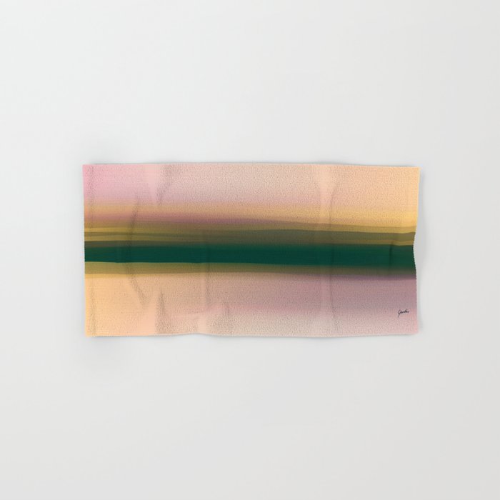 Beige And Pink Abstract Beach Landscape Hand & Bath Towel