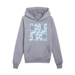 Skewed Squares Midcentury Pattern Light Blue Kids Pullover Hoodies