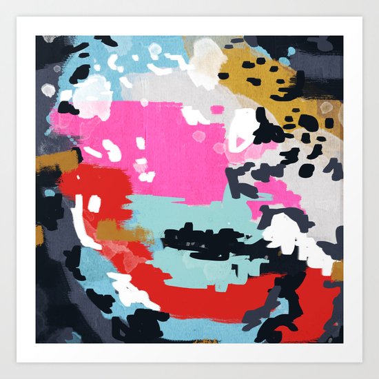 Charlotte - abstract minimal painting customized home decor original art by charlotte winter Art Print