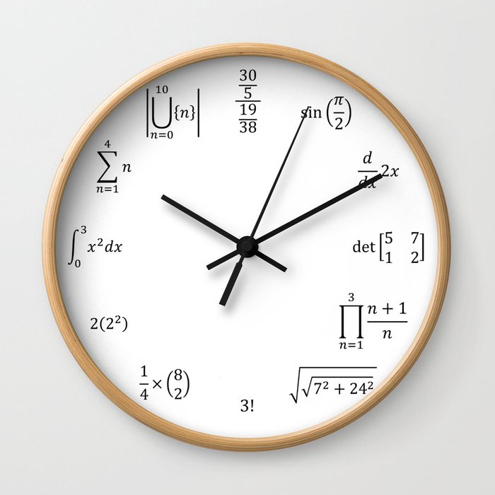Math Clock Wall Clock