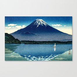 Tsuchiya Koitsu - Mount Fuji and Shoji Lake - Japanese Vintage Woodblock Ukiyo-E Canvas Print