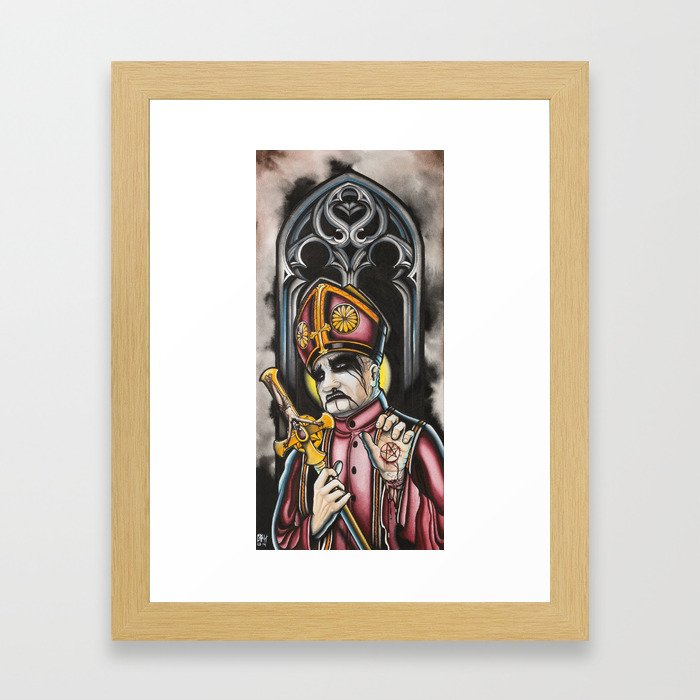 black metal pope Framed Art Print