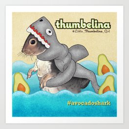 Little Thumbelina Girl: avocado shark Art Print