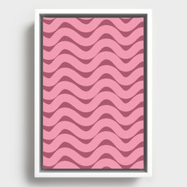 Squiggles - Pink Framed Canvas