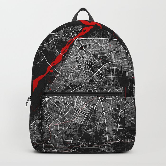 Lahore City Map of Punjab, Pakistan Oriental Backpack by deMAP Studio