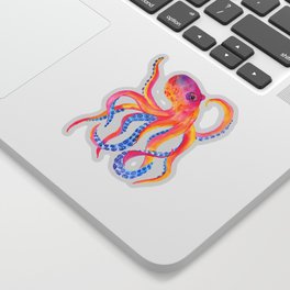Watercolor Octopus - Ocean Animal Painting Sticker