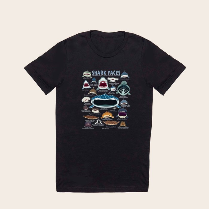 Shark faces t shirt deals