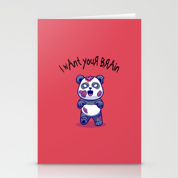 I want to eat your brain. Zombies gifts. Stationery Cards