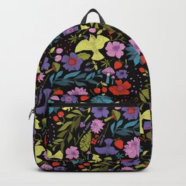 Mountain Woman Pattern in Black Backpack