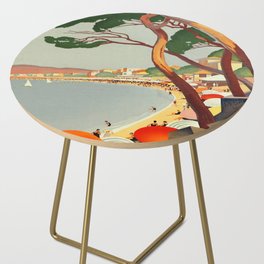 Vintage poster - Cote D'Azur, France Side Table