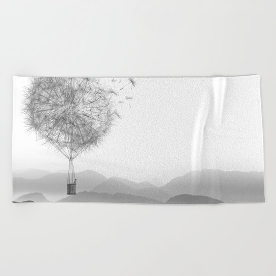 Dandelion Sketch Beach Towel